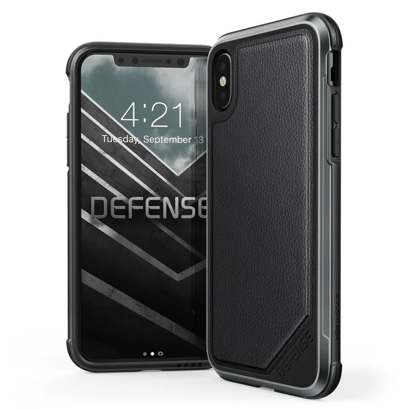 X-Doria чехол для телефона для iPhone X Defense Lux военный класс падение протестированный защитный чехол для iPhone X чехол Coque Fundas - Цвет: Black leather