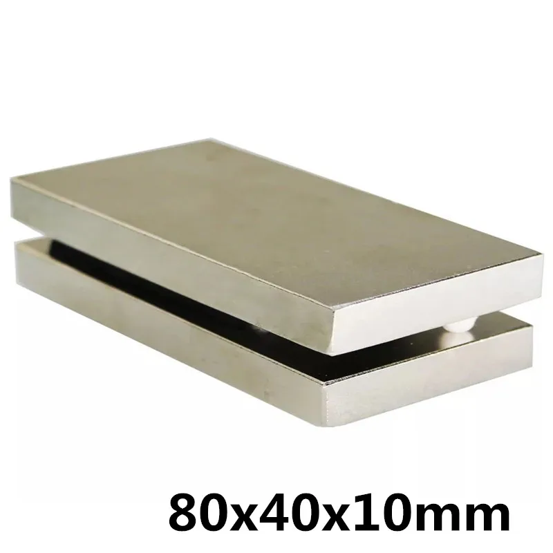 

1PCS 80*40*10 block magnets 80x40x10strong n35 rare earth neodymium magnets 80 x 40 x 10 mm free shipping magnet n35