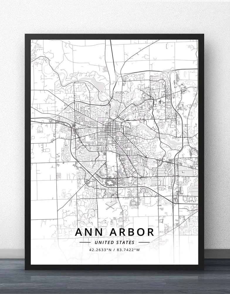 Карточный плакат Ann Arbor Детройт Ми Мичиган США | Дом и сад