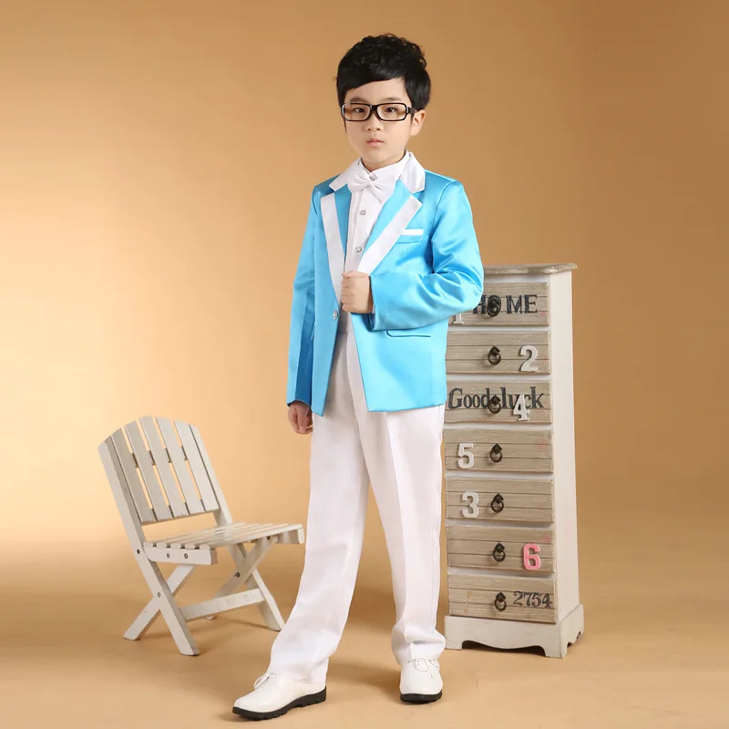 2018 summer Formal boys wedding costume blazer suits 5pcs/set boys prom