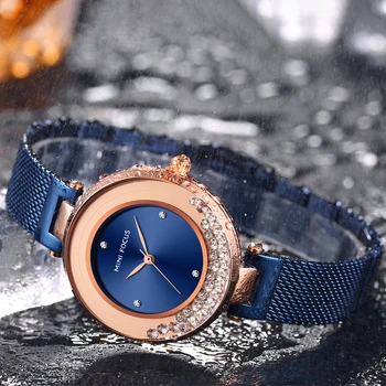 

Casual Elegant Women Watch Waterproof Quartz Ladies Watches Top Brand Luxury Iced Out Design Ultra Thin Mesh Strap Female Clock