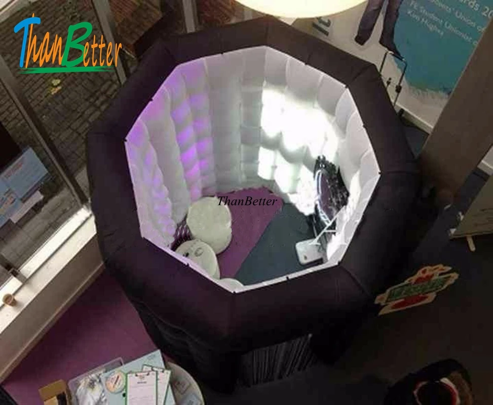 Black octagon inflatable photo booth LED inflatable photobooth enclosure for rental Black octagon inflatable photo booth LED inflatable photobooth enclosure for rental