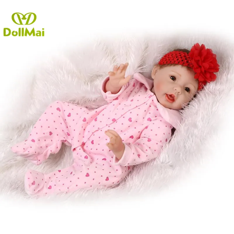 

Reborn baby soft dolls 22"55cm silicone reborn baby doll realistic new born baby girl with pacifier bottle bebe gift reborn