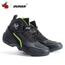 DUHAN/мотоциклетные ботинки; летние дышащие байкерские ботинки; мужские ботинки для мотокросса, гонок по бездорожью; мотоциклетная обувь для верховой езды; Цвет Черный