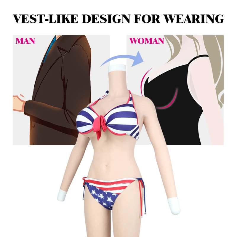 Günstige Roanyer gefälschte titten H Tasse silikon brust formen mit arme ganze körper anzüge für crossdresser shemal transgender