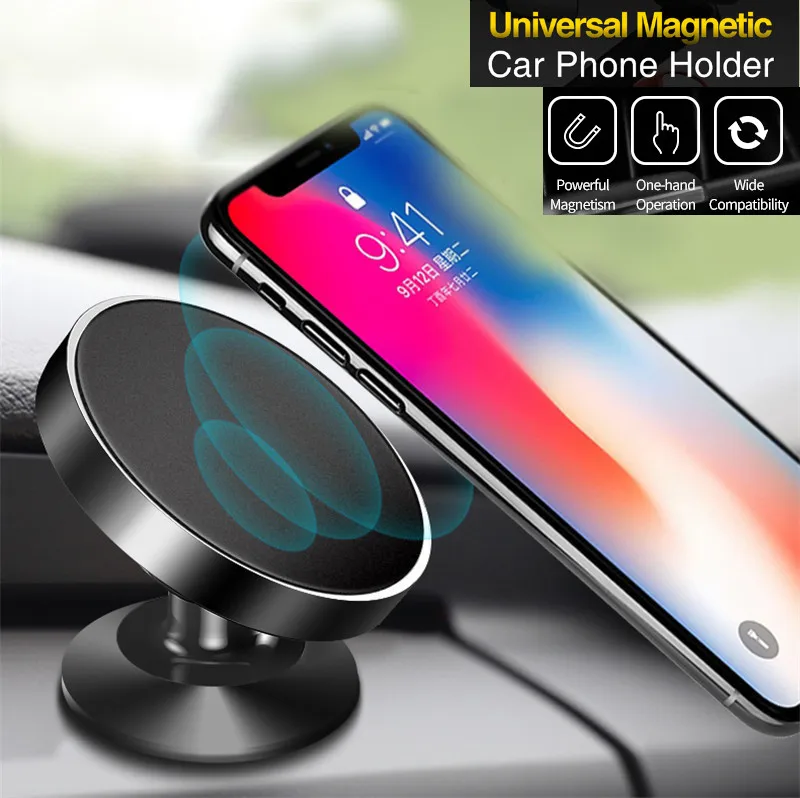 Универсальный автомобильный держатель на 360 градусов, магнитный автомобильный держатель для телефона, подставка с gps, магнитное крепление на вентиляционное отверстие для iPhone 11 Pro Max XS MAX XR