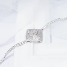 Роскошные квадратные трендовые звенья цепи браслеты унисекс AAA кубический циркон браслет Белое Золото Заполненные ювелирные изделия подарок Прямая поставка