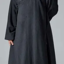 Дзен монах костюм зима шерстяное пальто кунг-фу gownbuddhist монах Шаолиня robemartial искусств лежал медитации форма серый