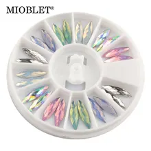 24 шт AB красочный опал маркиза ногтей горный хрусталь конский глаз с плоским дном горный хрусталь в колесах амулеты украшения ногтей аксессуары