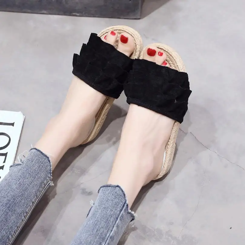 YOUYEDIAN/женские Вьетнамки; женские модные однотонные сандалии на плоской подошве с квадратным носком; escarpins femme;# A4
