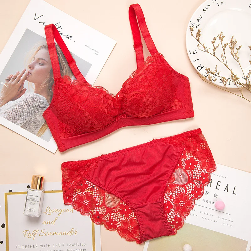 

Sexy lace rimless bra Close seamless adjustable underwear suit for women biustonosz plus size women bras for women