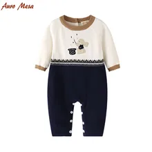 Auro Mesa Nouveau Bébé Lapin Barboteuse Coton Tricoté Salopette Nouveau-Né Onesie Combinaison Survêtement
