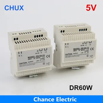 

ac dc Power Supply 60W 5VDC DR60W switching power supply din rail for led light Free Shipping
