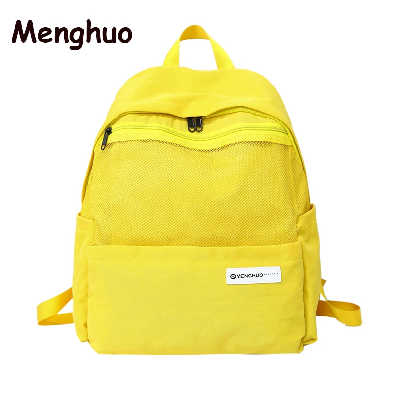 

Simple Style Net Backpack Women Backpacks for Teenage Girls Mesh School Bags Fashion Vintage Solid Leisure Book Bag Mochilas Bag