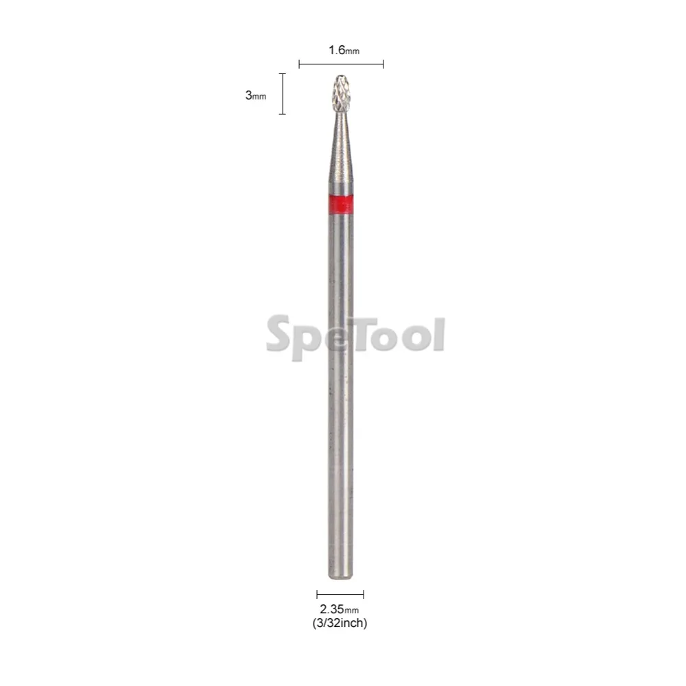 SpeTool маленькая головка в виде пламени бит карбида вольфрама для электрического маникюра машина для удаления кутикул под ногтями Очиститель ногтей инструмент для салона