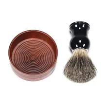 Resina de metal lidar com escova de barbear conjunto barba escova + carvalho de madeira tigela barba kit para o homem navalha pincel barbear conjunto ferramentas