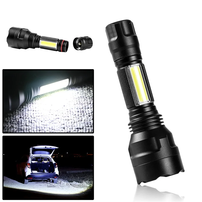 1PC USB Penlight 18650 With Magnet Cob+CREE XM-L T6 Handy LED Flashlight Rechargeable Torch Flash Light Pocket LED Zoom Lamp