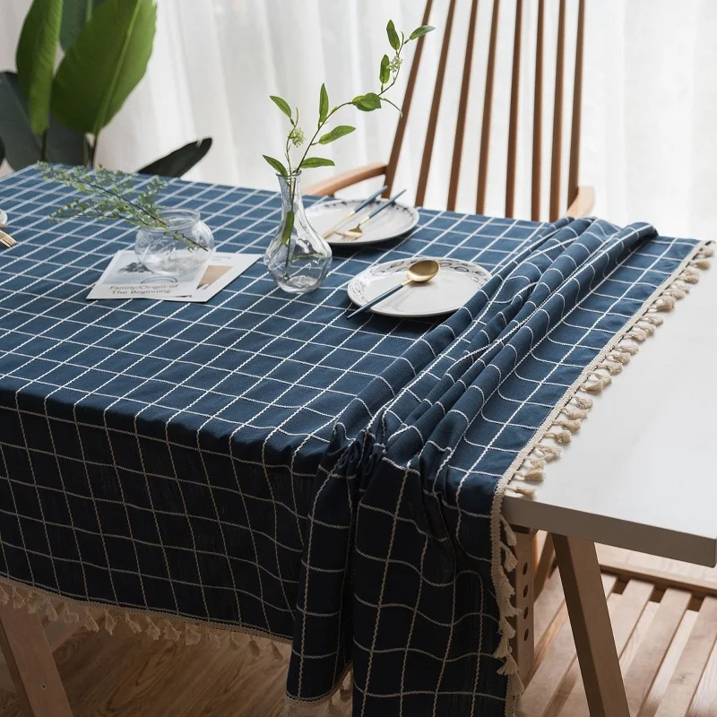 

Plaid Table Cloth Modern Table Cover Wedding Tablecloth Rectangle tablecloths With Tassel Dining table cloth Toalha De Mesa