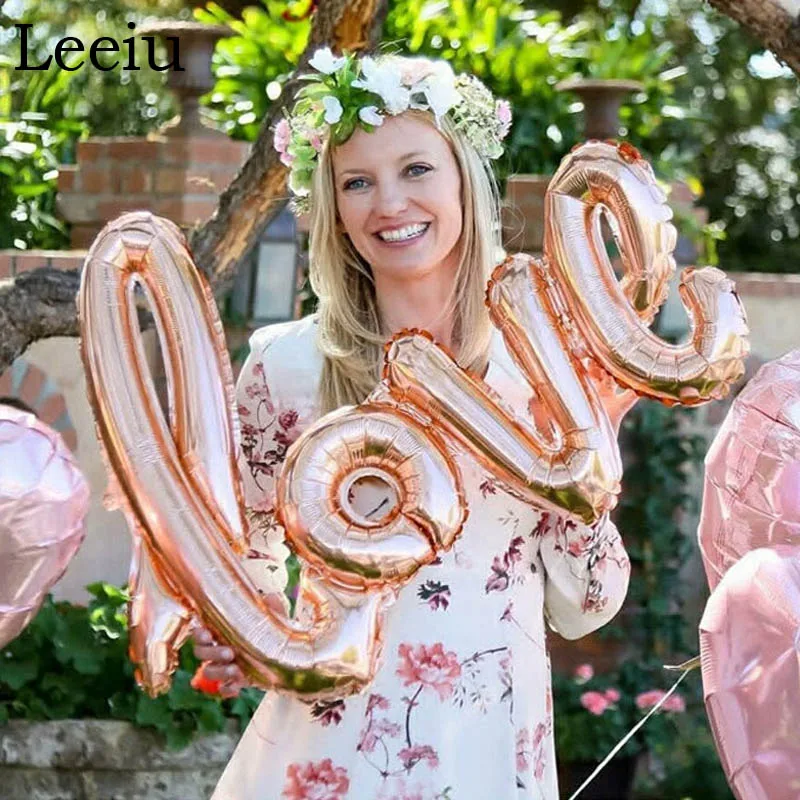 

Leeiu 43 Inch Rose Gold Love Foil Balloons Hen Bachelorette Party Decoration Bridal Shower Wedding Balloons Party Supplies