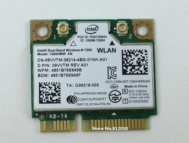 New Laptop Card For Intel Dual Band Wireless N 7260 7260hmw An Wifi Bluetooth 4 0 Card 300 Mbps 9vvtm 09vvtm 802 11a B G N In Network Cards From Computer Office New Laptop Card For Intel Dual Band Wireless N 7260 7260hmw An Wifi Bluetooth 4 0 Card 300 Mbps 9vvtm 09vvtm 802 11a B G N In Network Cards From Computer Office