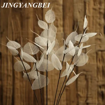 

55cm Natural white Bodhi leaf vein Branch dried Flower wedding flower Dry flower Preserved Flower home decoration