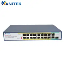 YANITEK 250 W сетевой переключатель POE Ethernet с 18 RJ45 сети Порты IEEE 802,3 af/на подходит для камеры системы видеонаблюдения/Беспроводной AP