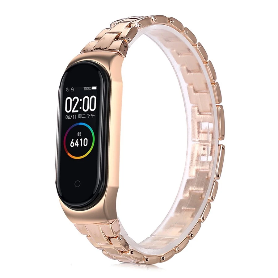 Металлический браслет из нержавеющей стали для Mi Band 4 Xiaomi 3 аксессуары