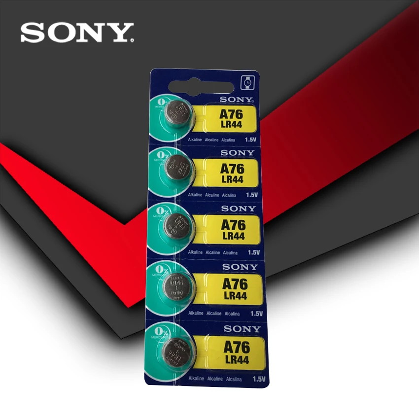 

5pcs Sony 100% Original 1.5V lr44 A76 AG13 G13A LR44 LR1154 357A SR44 Button Cell Coin Battery MADE IN JAPAN