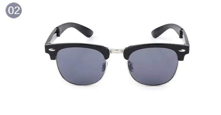 Новые Ретро складные солнцезащитные очки винтажные классические складные солнцезащитные очки для вождения с футляром дизайнерская металлическая оправа для очков