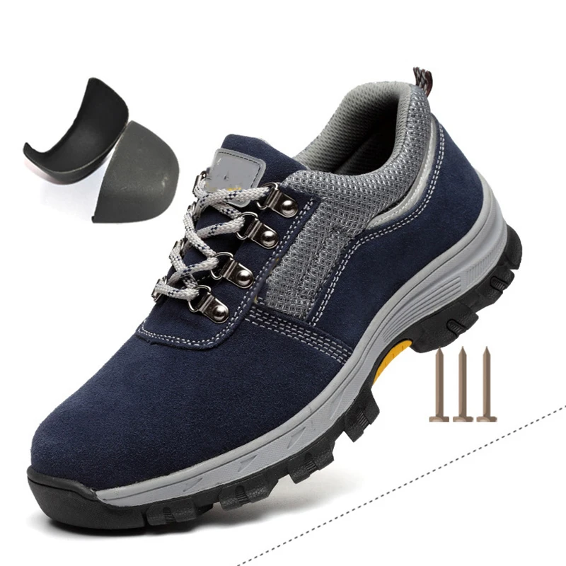 Fashion Safety Shoes Steel Toe Rubber Outsole Suede Leather Working Protection Shoes Lightweight Breathable Fashion Safety Shoes Steel Toe Rubber Outsole Suede Leather Working Protection Shoes Lightweight Breathable