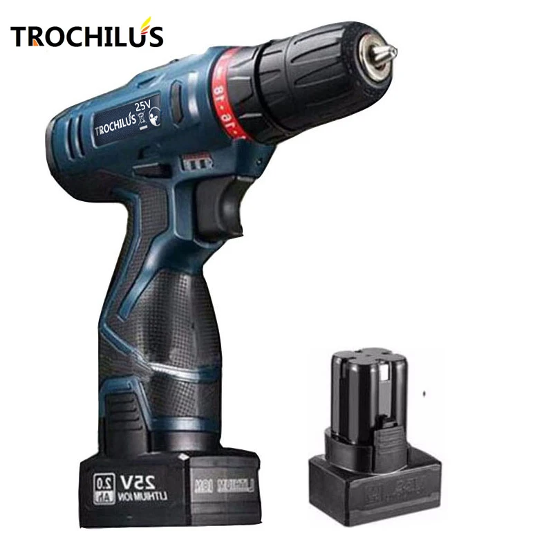 

25V cordless Screwdriver Multifunction Power Tool Rechargeable Miniature Electric Screwdriver with Lithium Battery * 2