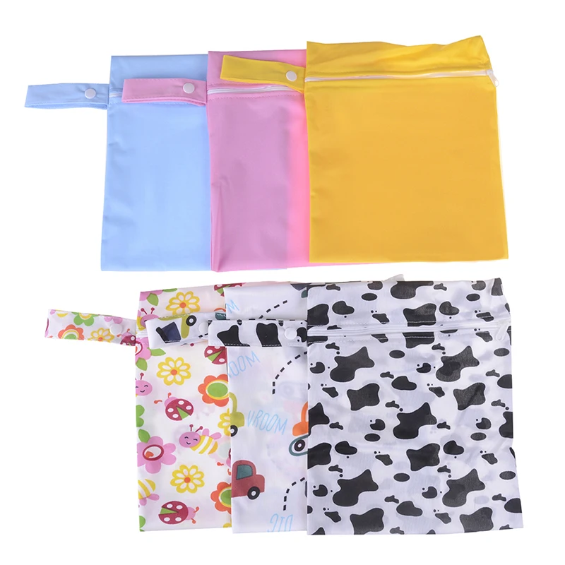 

Mini Size 20x25cm Diaper Bag Waterproof Reusable Wet Bag Printed Pocket Nappy Bags PUL Travel Wet Dry Bags newest