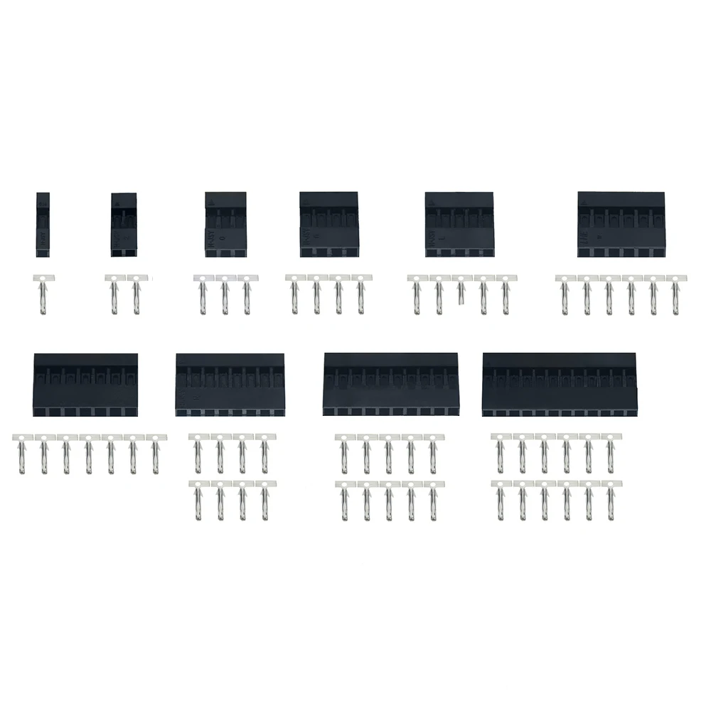 

100pcs Single row2.54mm1 2 3 4 5 6 7 8 9 10 11 12 Dupont Connector Plastic Shell Plug Jumper Wire Cable female Pin Header