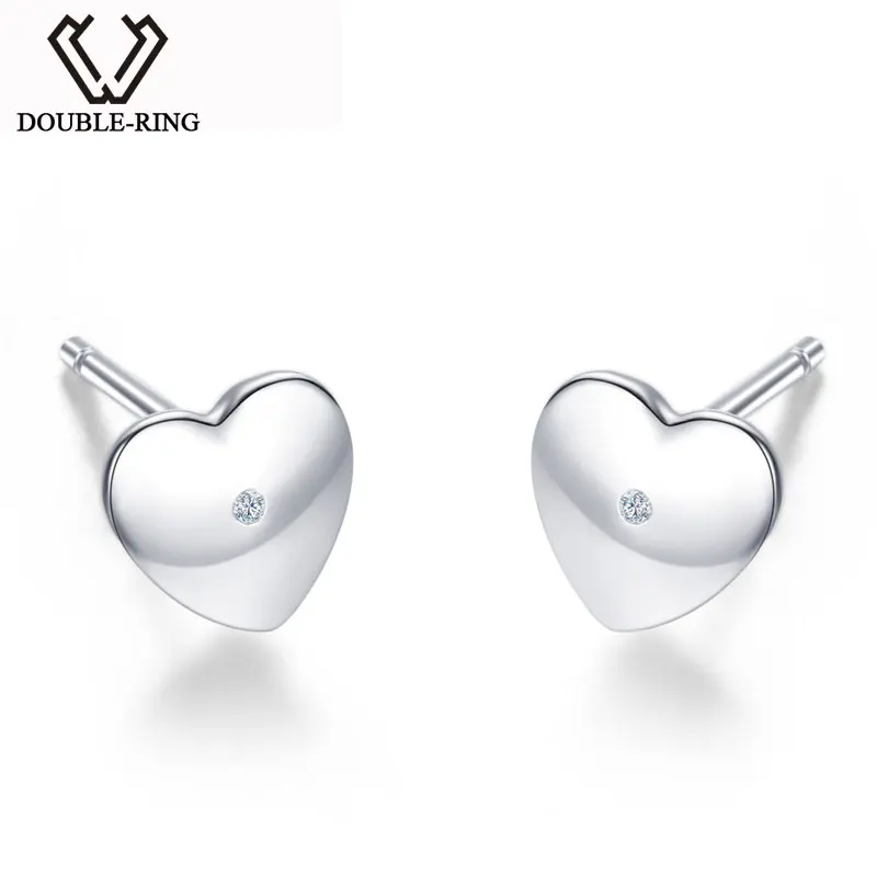 Серьги-гвоздики женские из серебра DOUBLE-R пробы с бриллиантами 0 01 карата 925 |
