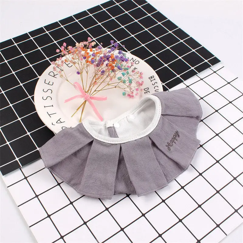 360 Degree Baby Cotton Bib Fashion Ruffles Girl Burp Cloths Fake Collar Infant Toddler Saliva Towel Bib Highly Absorbent Soft (3)