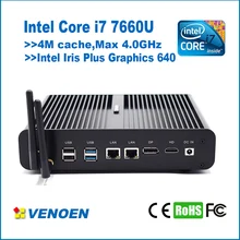 2 COM Win10 Core i5 i3 промышленный ПК Двойной Intel NUC без вентилятора minipc core i7 7660U графика 640 игровой компьютер HDMI DP HD 4K HTPC