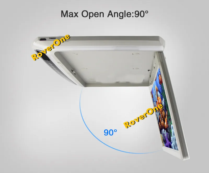 RoverOne 10,2 ''/12,1''/14 ''/15,6'' Автомобильный откидной монитор Автобус верхний экран Потолок TFT ЖК-Дисплей Крепление на крышу плеер