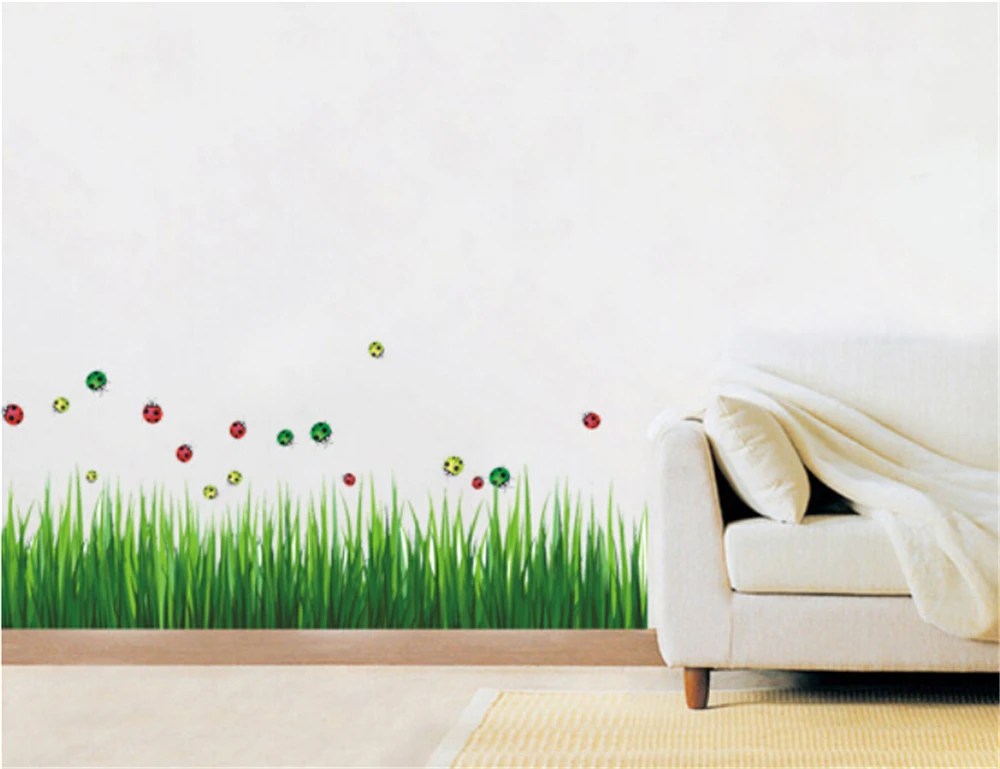 green grass butterfly vinyl wall stickers for kids rooms children