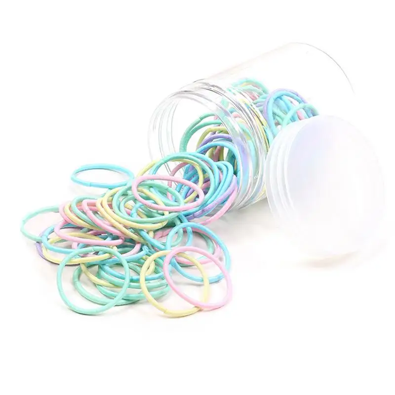 Cute Children's Hair Ring 100 PCS Head Rope Does Not Hurt Hair Princess Seven Color Rubber Band Hair Ring High Elasticity Band