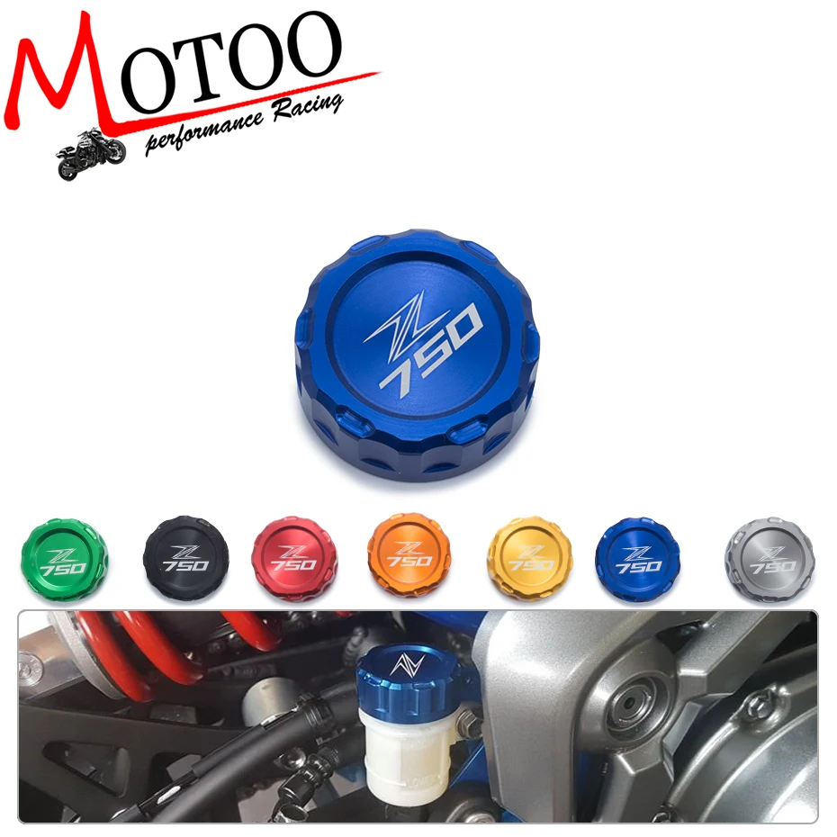 

Motoo - Motorcycle CNC Aluminum Rear Brake Fluid Reservoir Cover Cap For Kawasaki Z750 Z 750 with z750 logo 2010-2014