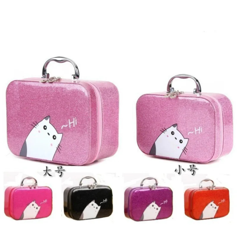 

Kawaii Two Layers Folding Professional Makeup Organizer Bags High Quality Super Big Travel Cosmetic Box