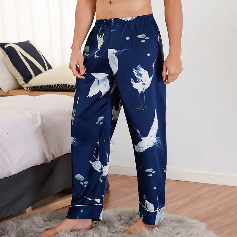 mens faux denim lounge pants