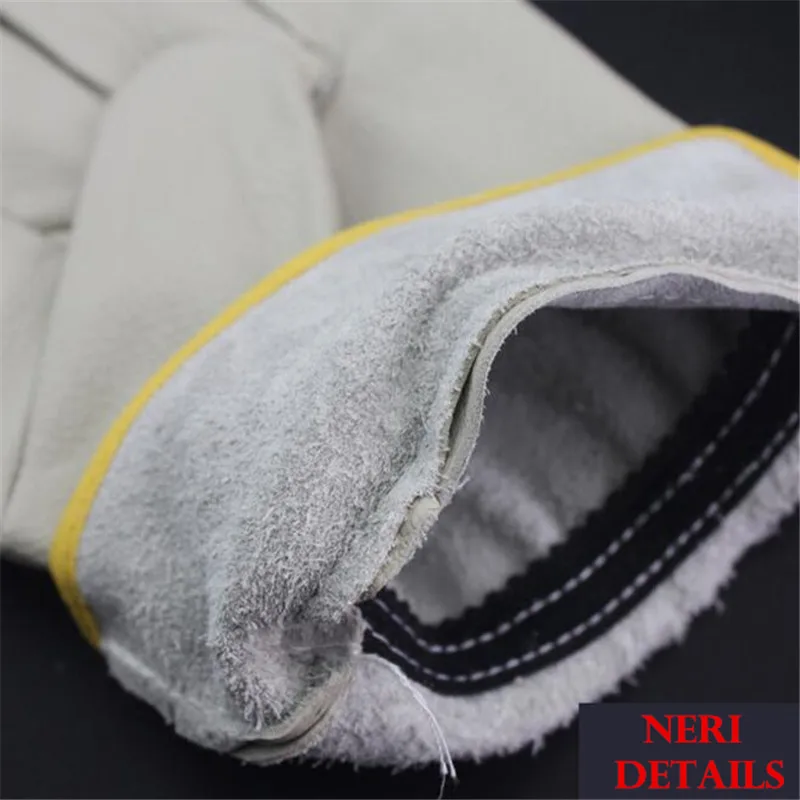 First Layer Cowhide Work Gloves Cut resistant Driver/welding Multifunction - Image 3