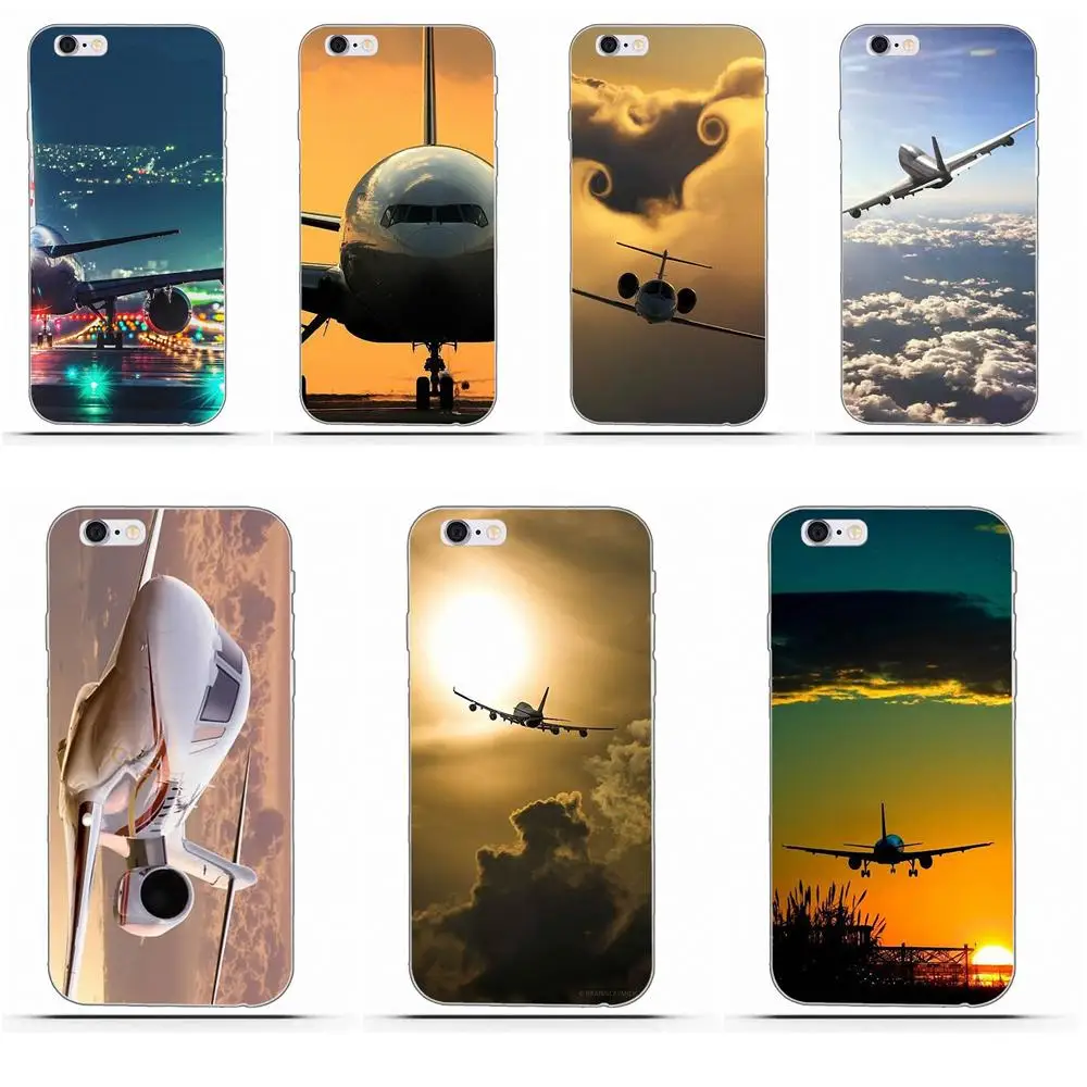 

Wexoeq For Apple iPhone X 4 4S 5 5C 5S SE 6 6S 7 8 Plus Diy Painted Airplane