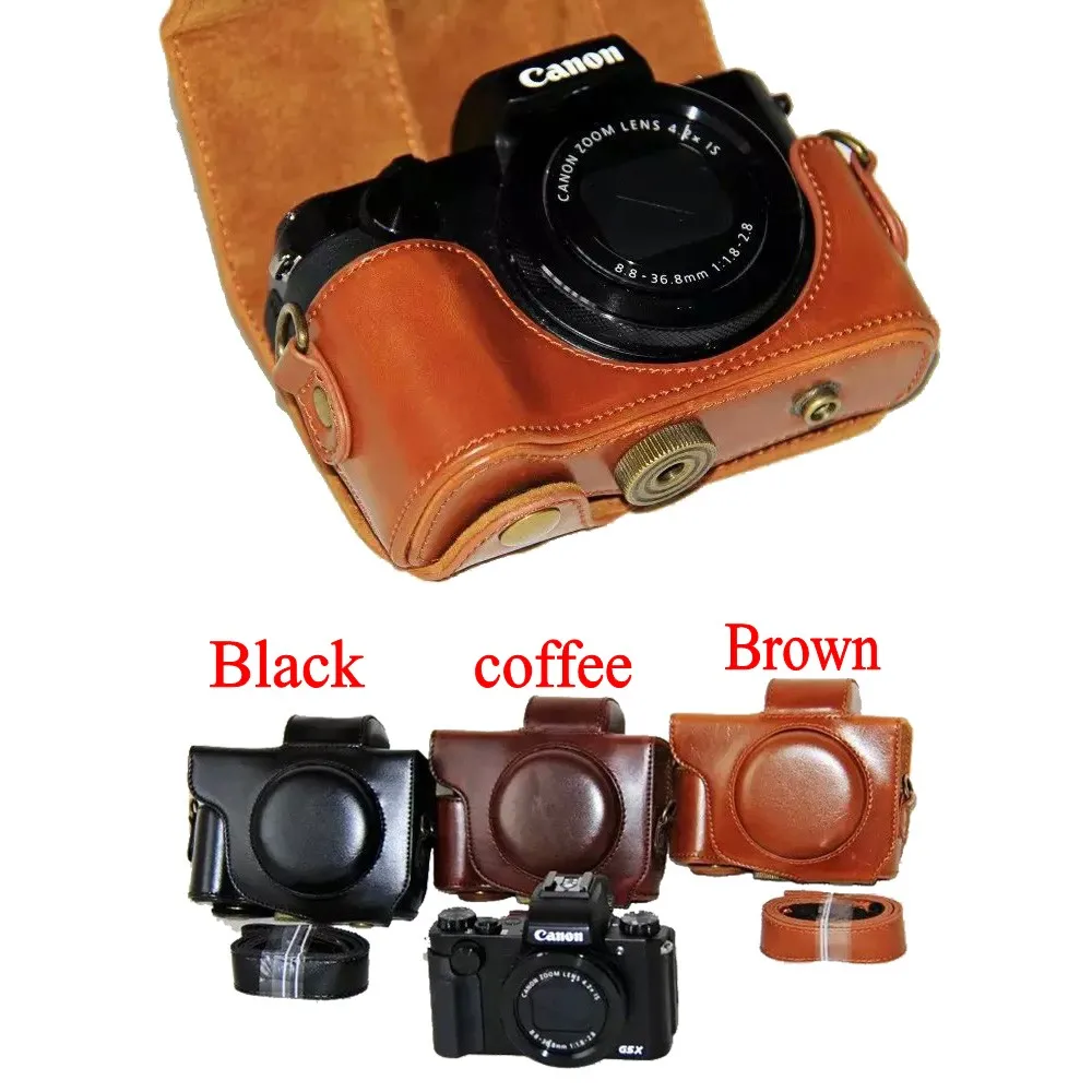 Новый чехол для камеры из искусственной кожи Canon Powershot G5X G 5X винтажная сумка с ремешком|leather camera case|camera casecase for