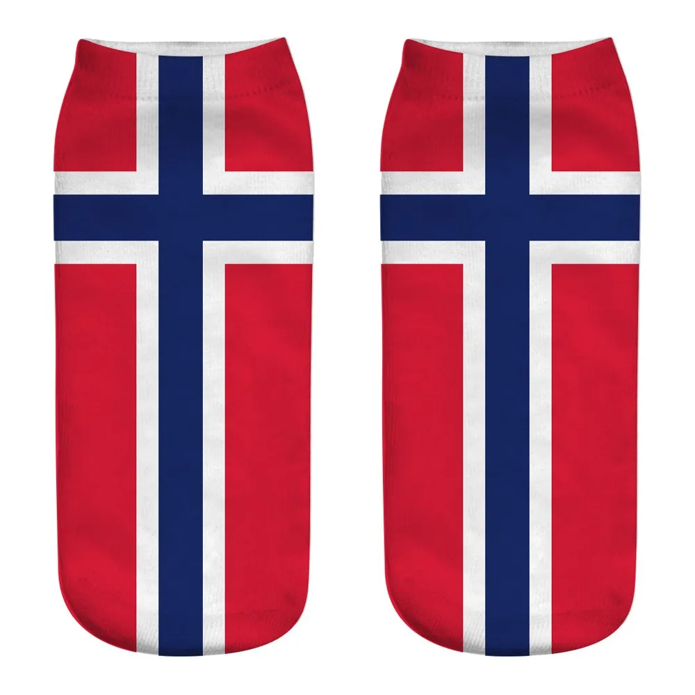 Мужские носки мужские с 3D принтом флага повседневные спортивные Деловые женские забавные летние короткие носки calceines De Mujer - Цвет: B
