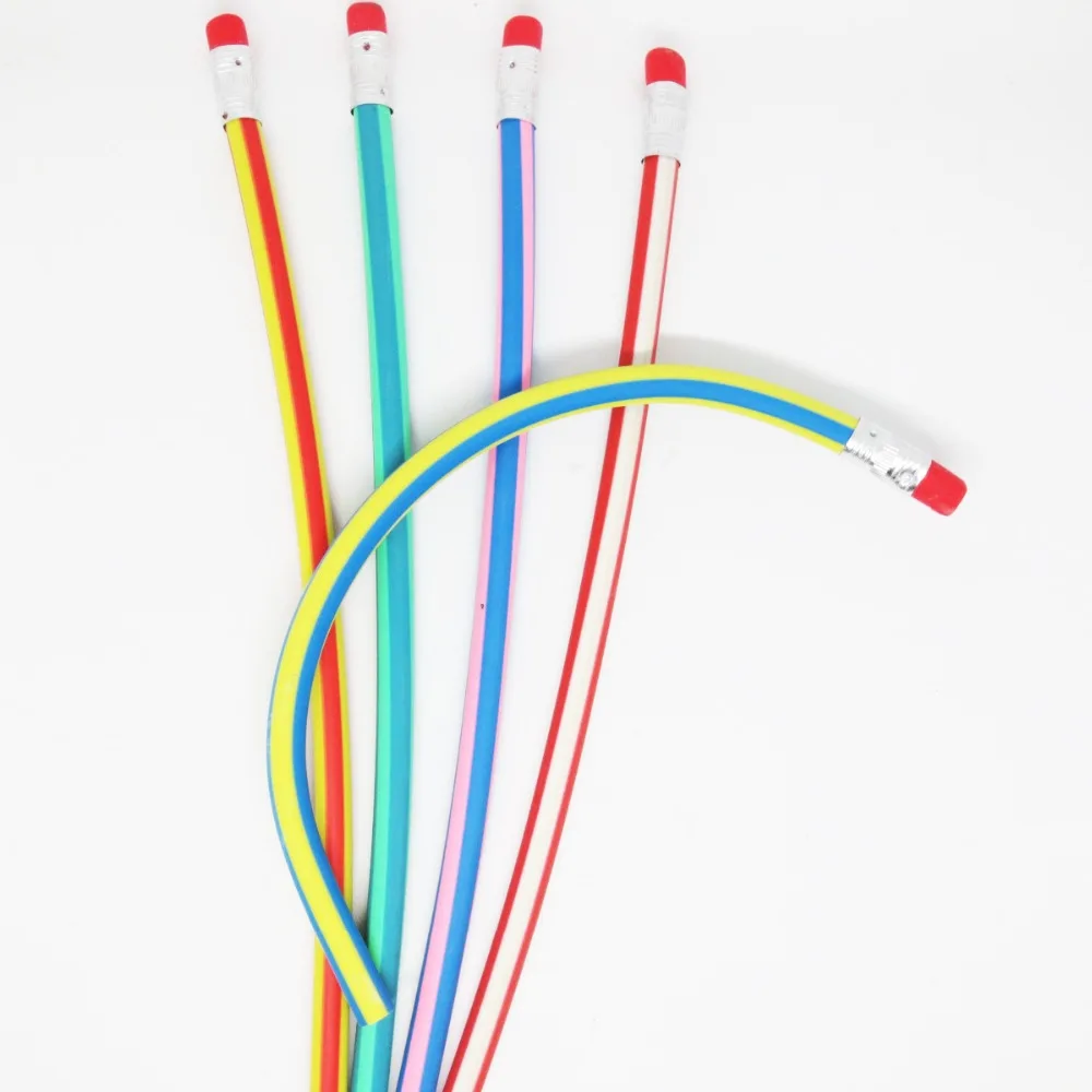 

5 pcs Creative colorful can be bent soft pencil Children fun writing stationery supplies pen Promotional pencil