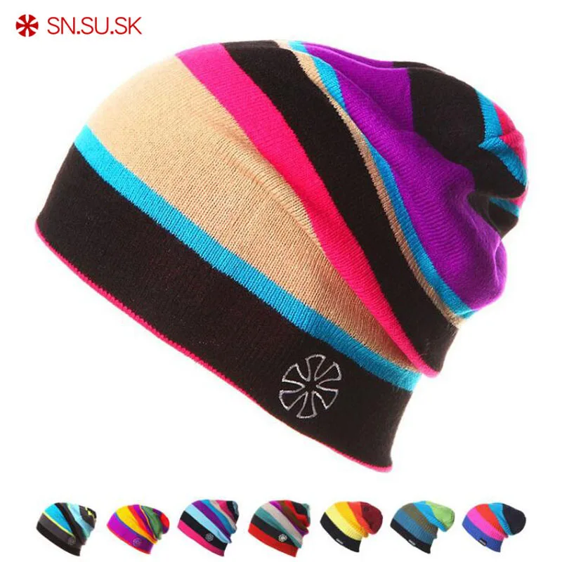 

SN.SU.SK Women Winter Knitted Hats Gorro Beanie For Men Women Beanies Mask Ski Hat Bonnet Sport Skiing Chapeu Fashion Cap