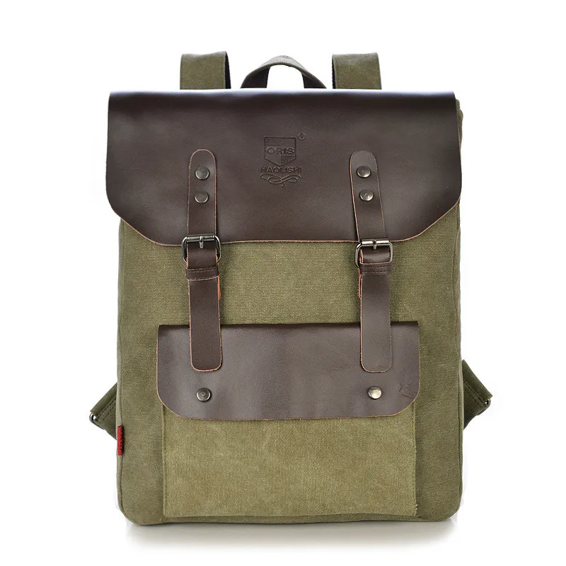 

Retro Vintage Canvas Men's Backpack Male School Wind Backpacks Restore Ancient Preppy Tide With Flap Woman Shoulder Bags Mochila