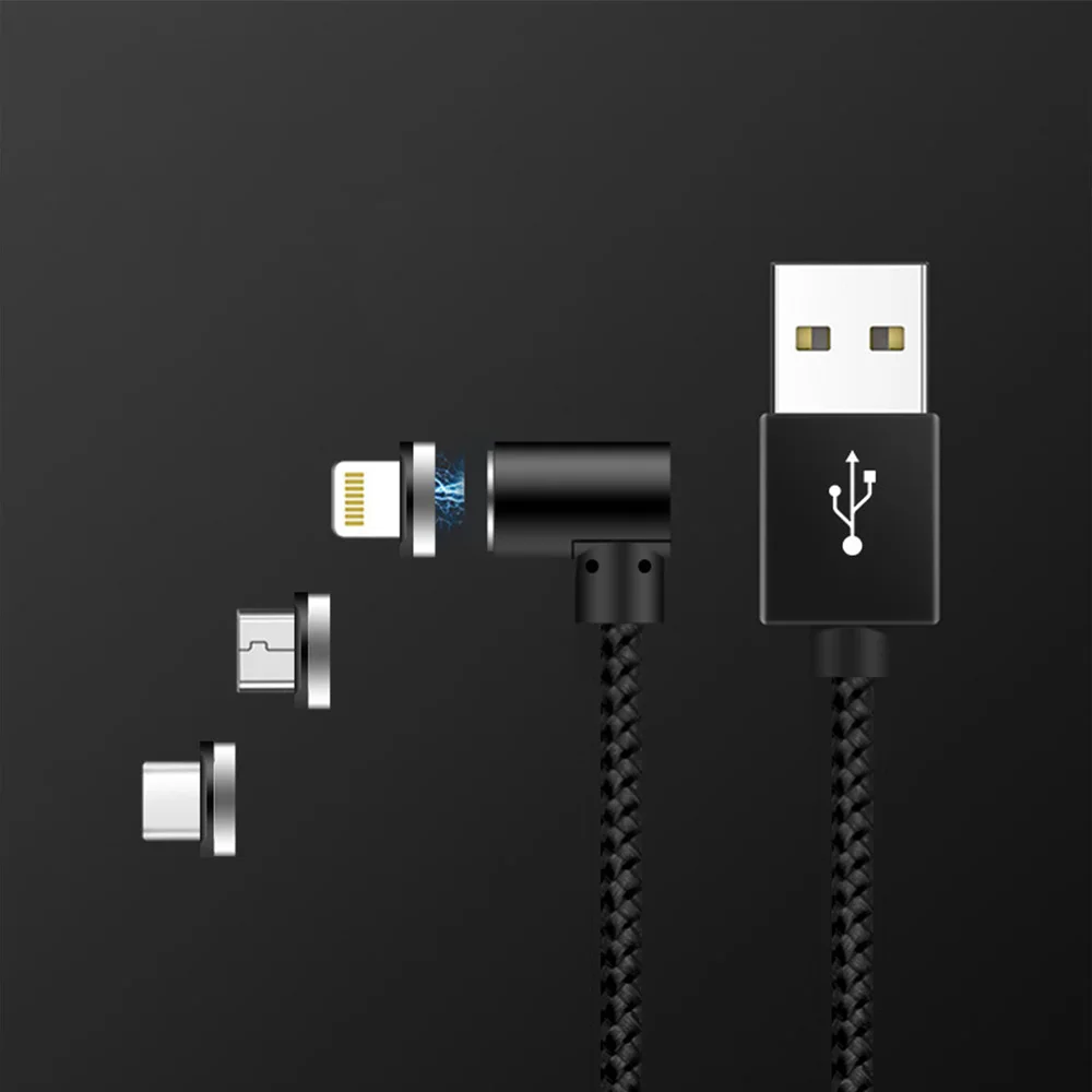 Магнитный кабель для iPhone Micro usb type C, зарядный кабель для мобильного телефона type-c, Магнитный зарядный usb-кабель для samsung Galaxy S9 LG